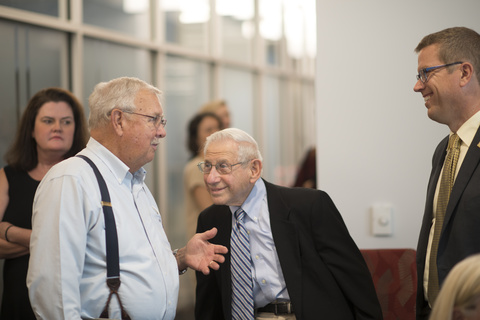 Ted Seldin visiting the Ted M. Seldin Portico 