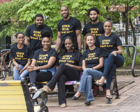 Street Law group photo in downtown Iowa City