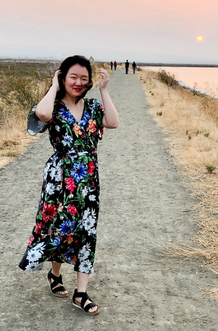 Ayako Nakano JD '22 law student walking at sunset